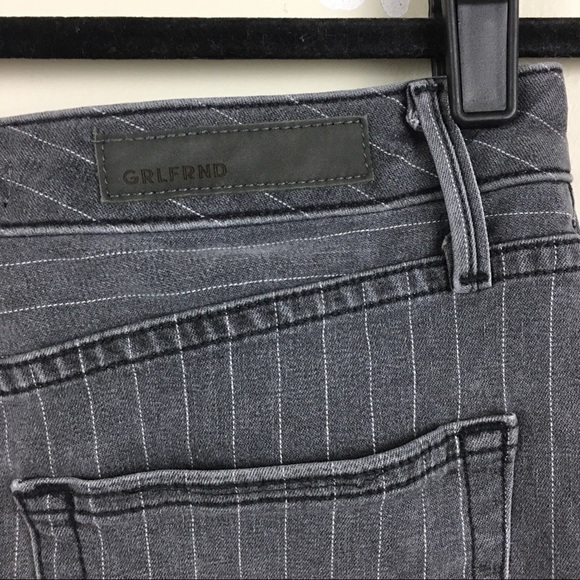 Revolve | GRLFRND Blaire Striped High Rise Denim Pencil Skirt - Picture 7 of 15